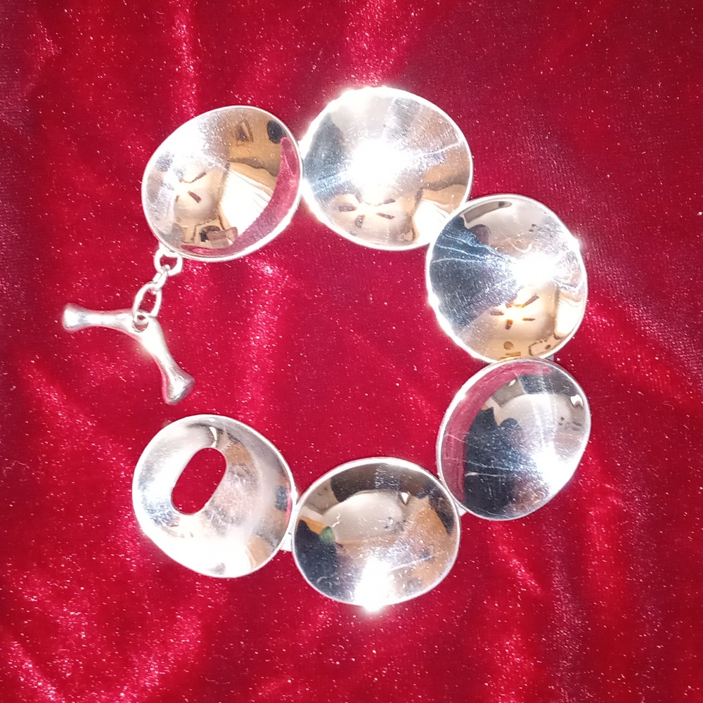 925 Sterling Silver Robert Lee Morris Concave Circle Bracelet